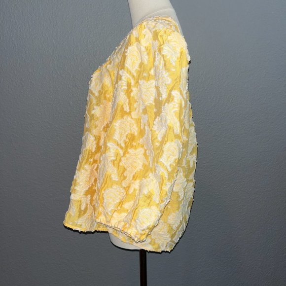 Anthropologie Yellow and White Blouse - Picture 4 of 8
